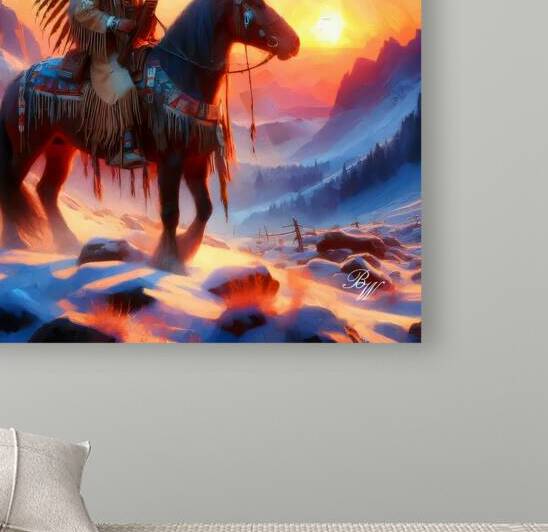 Native American Indian On Horseback in the Mountains 3 by Billy Wayne