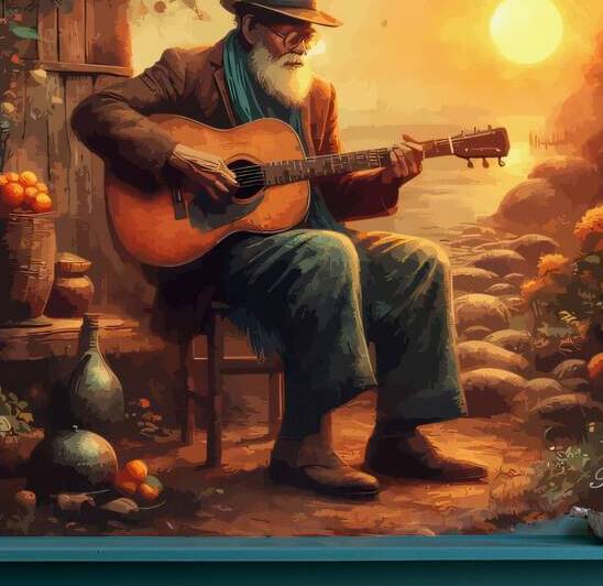 Old Man and his guitar 2 by Billy Wayne