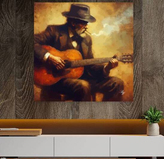 Old Man and his guitar by Billy Wayne