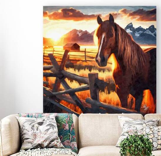 Western Horse at Sunset 2 by Billy Wayne