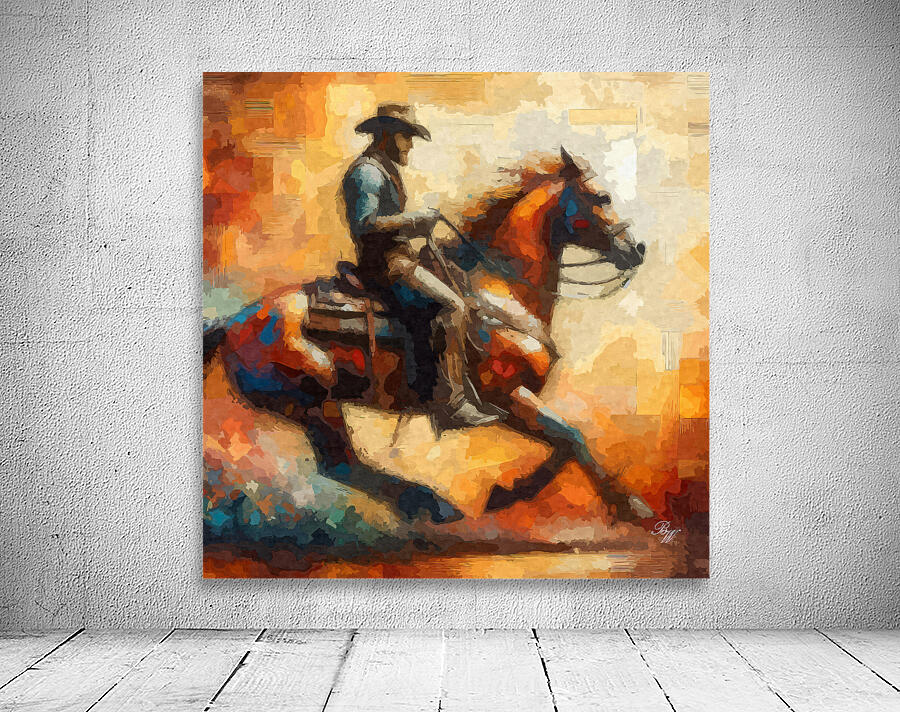 Galloping Cowboy Wall Preview