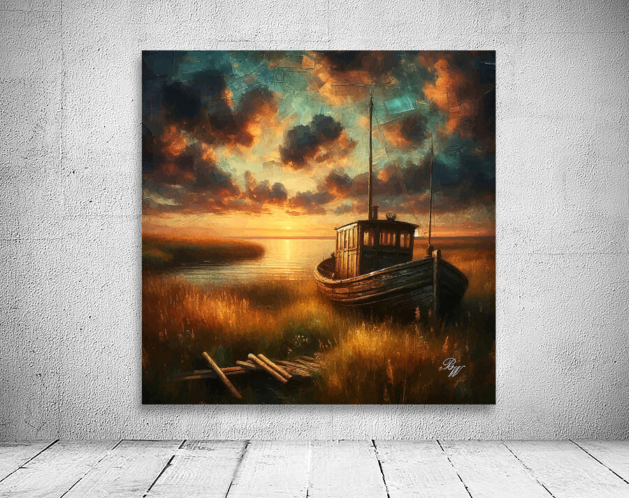 Sunset Mooring  Wall Preview