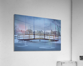 Bridge Over Pond at First Snow Acrylic Print