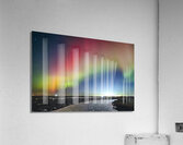 Rainbow Auroras Over The Red River Impression acrylique