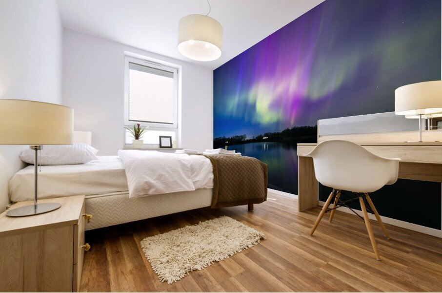 Auroras by the Lake Mural print