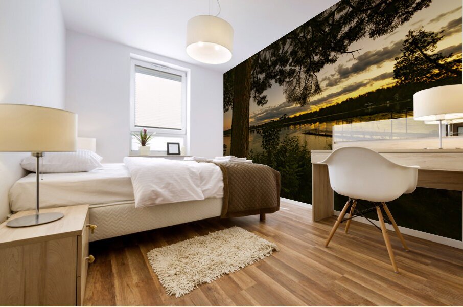 Sunset on the Lake Mural print