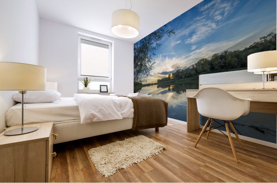 Red River at Sunset Mural print