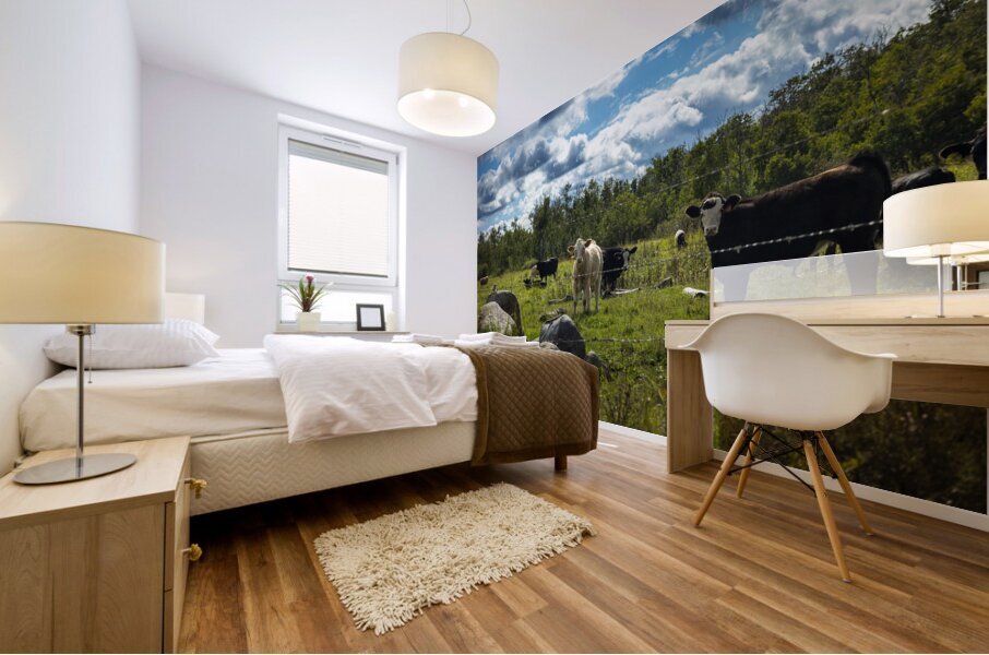 Cattle in Pasture Mural print