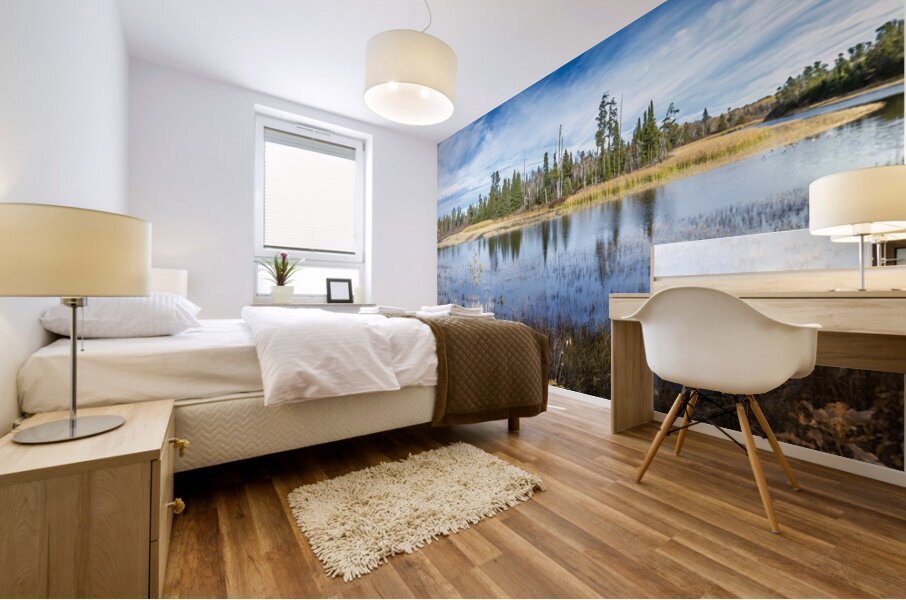 Horseshoe Bend Panorama at Pine Point Rapids Mural print