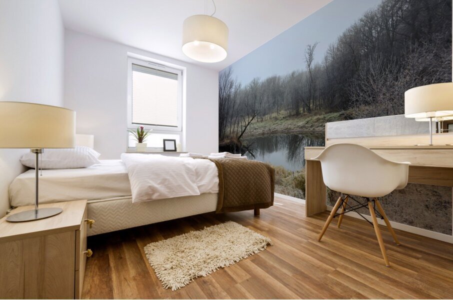 Fog by the River Mural print