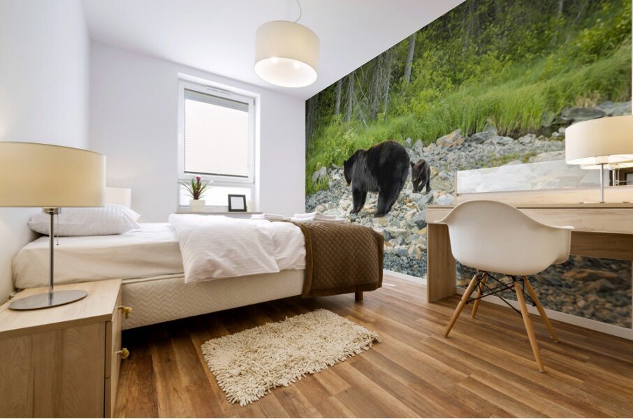 Mama Bear and its Cub Mural print