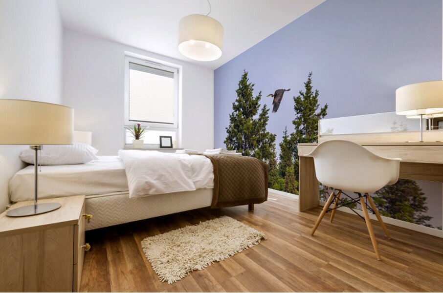 Blue Heron Over the Canopy Impression murale