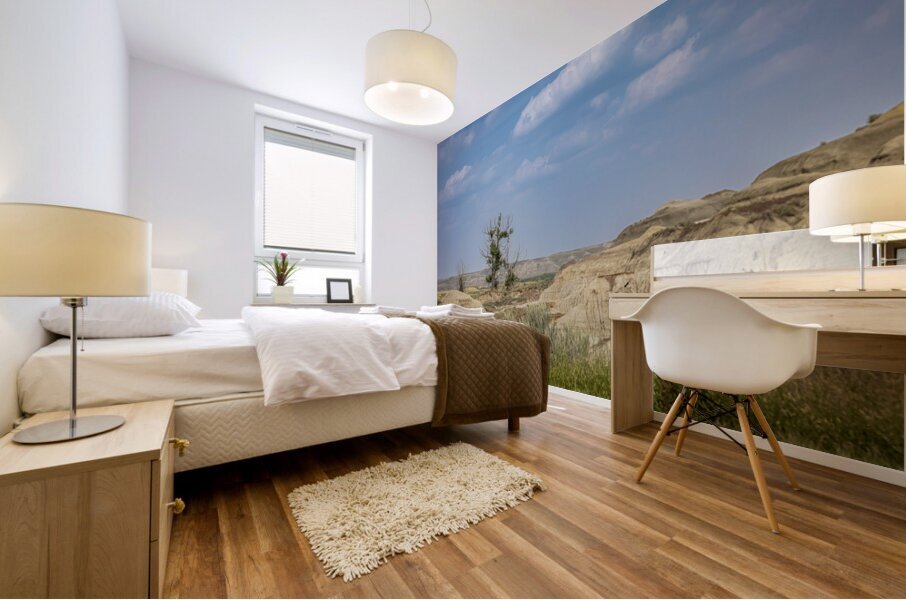 Lone Tree in the Badlands Mural print