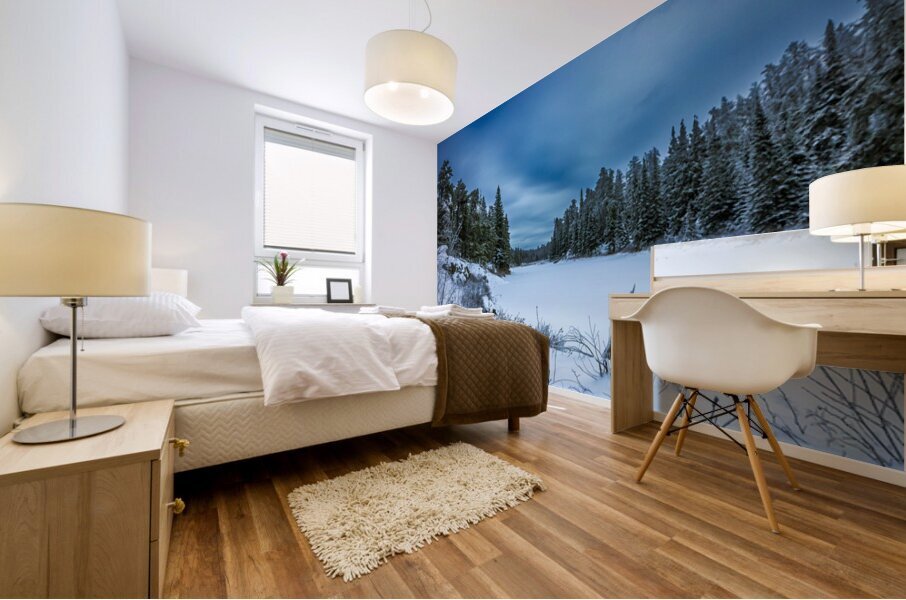 Frozen River Bend Impression murale