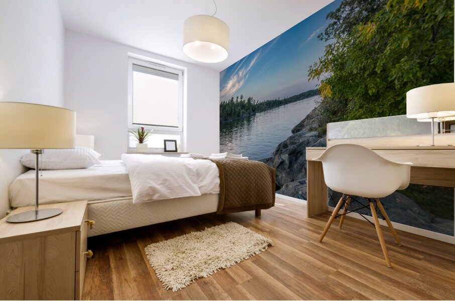 Rocky Shoreline Reflection Mural print