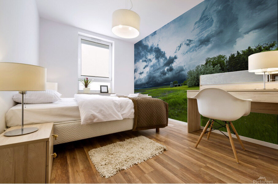 Farm and Storm Mural print