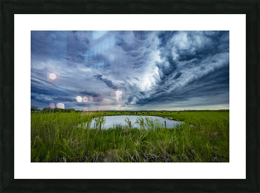 Pasture Under Storm Clouds Picture Frame print