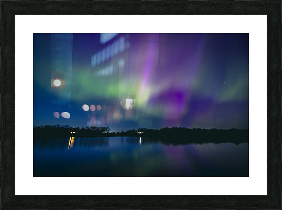 Northern Lights on the Lake Picture Frame print