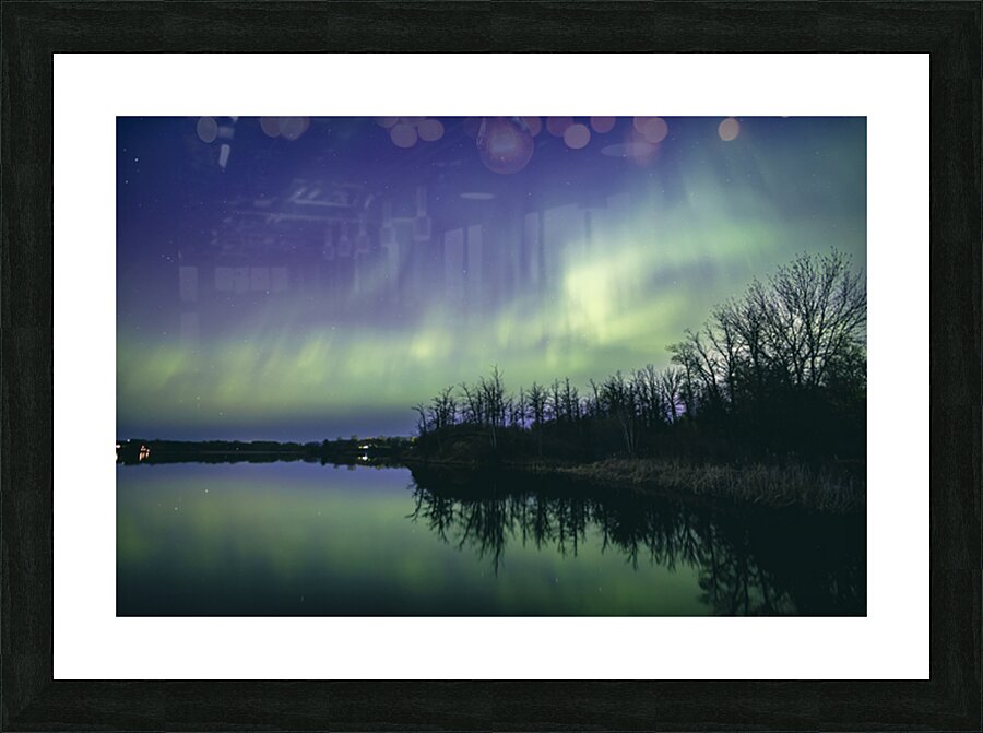 Northern Lights Over the Lake Picture Frame print