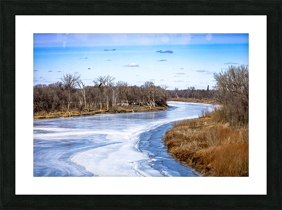Ice Melt on the Red River Picture Frame print