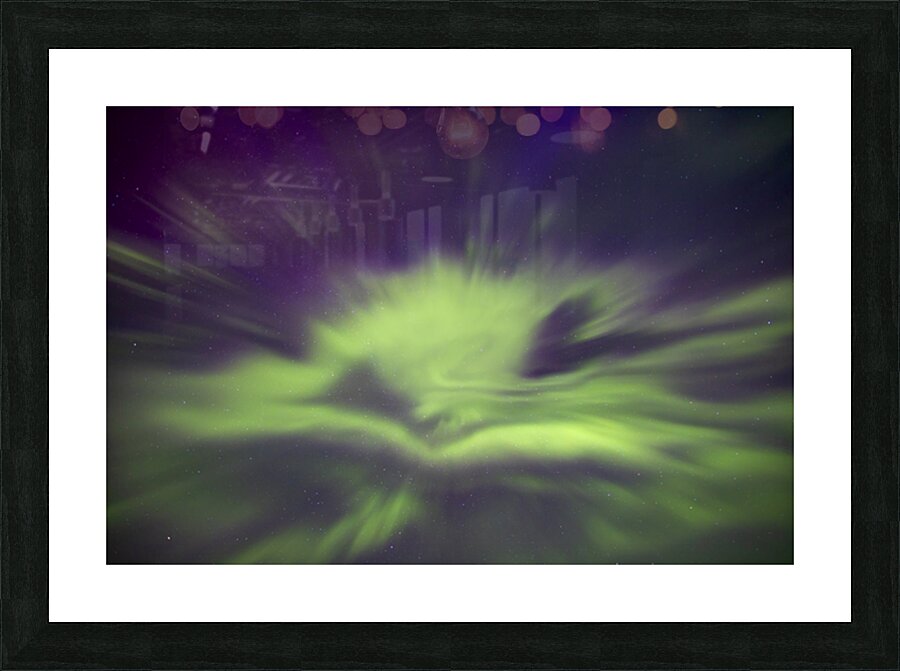 Green and Purple Aurora Burst Picture Frame print