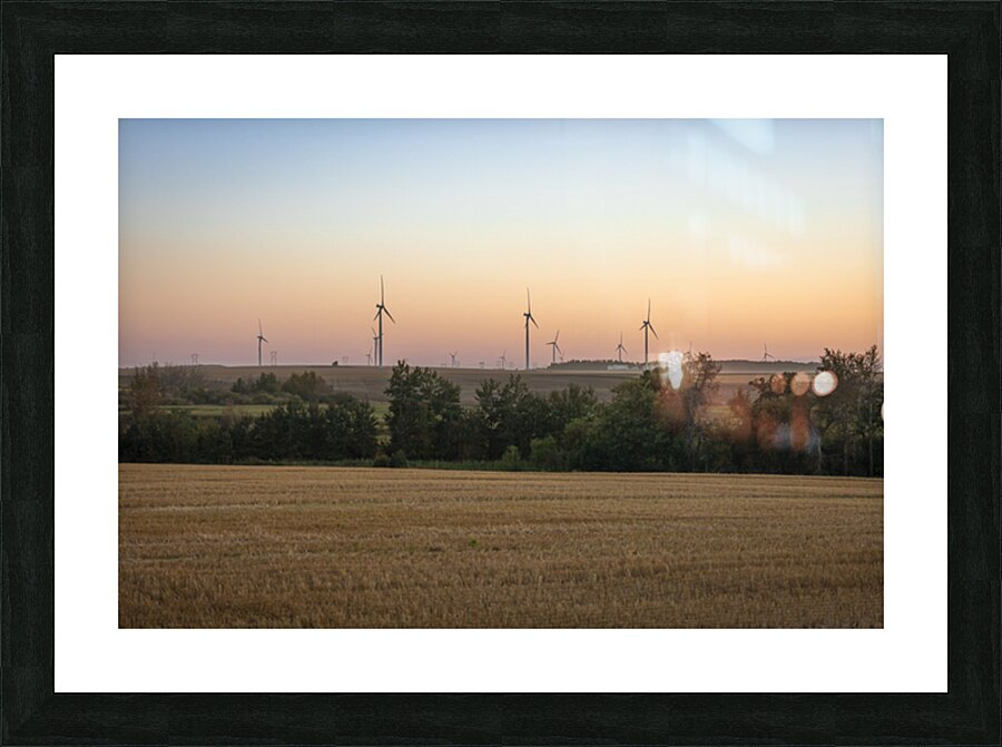 Wind Turbines at Sunset Picture Frame print