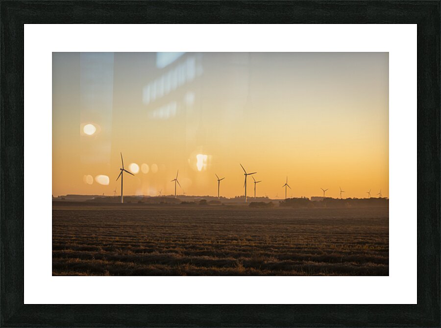 Wind Turbines at Sunset Picture Frame print