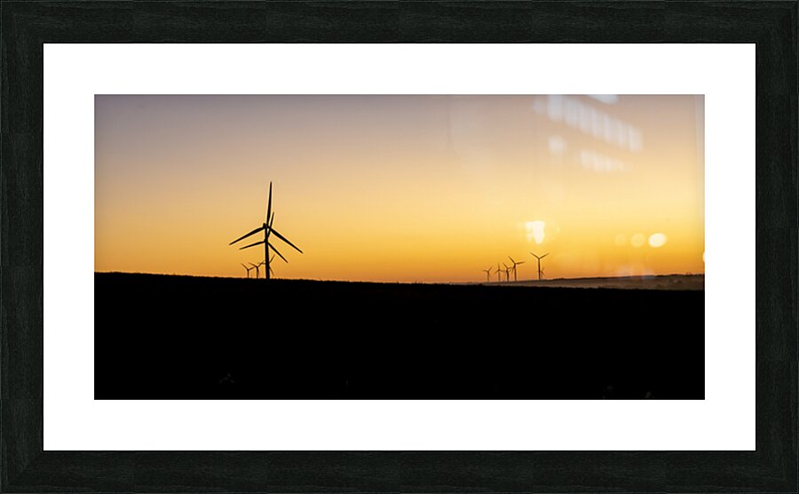 Wind Turbines at Sunset Picture Frame print