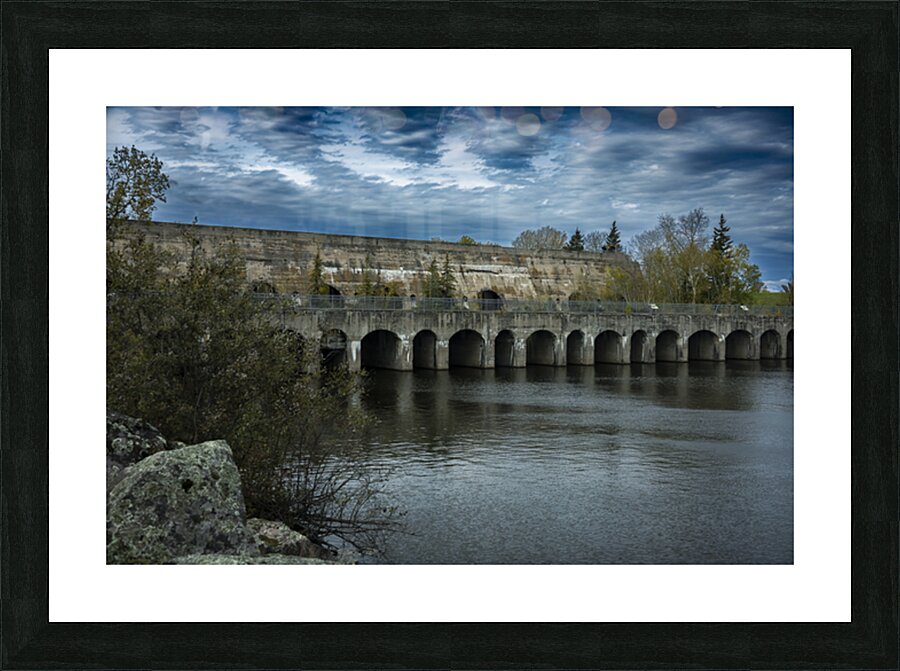 Pinawa Dam on a Cloudy Day Picture Frame print