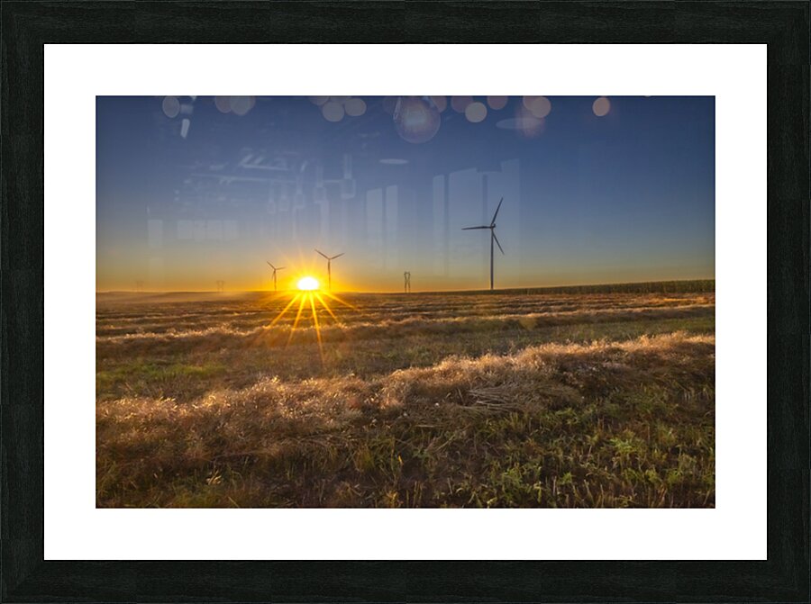Sunset by the Wind Turbine Impression et Cadre photo