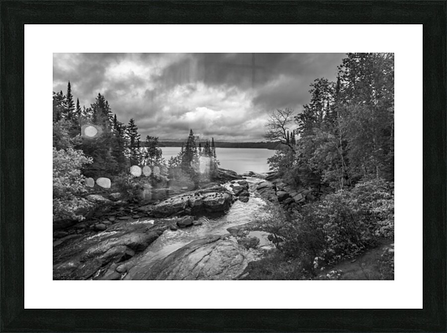Tulabi Falls on a Rainy Day - B&W Picture Frame print