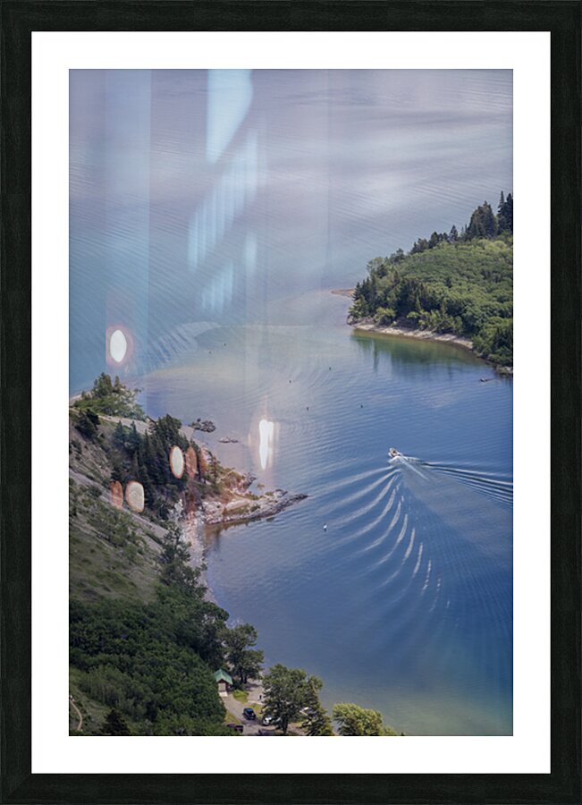 Boating on Waterton Lakes Picture Frame print