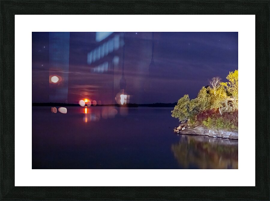 Moon Sets Over Shoal Lake Picture Frame print