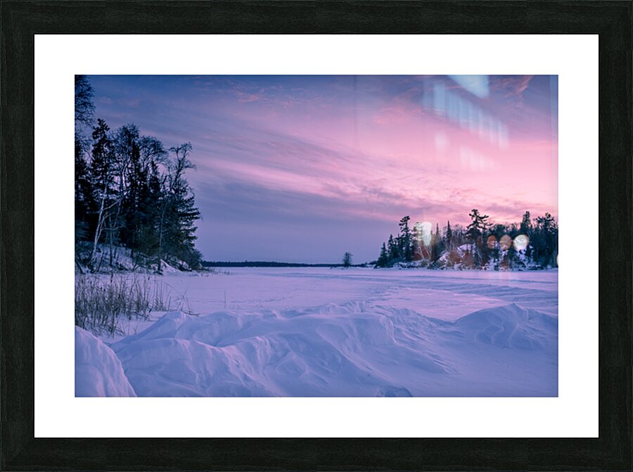 Frozen Lake at Dusk Picture Frame print