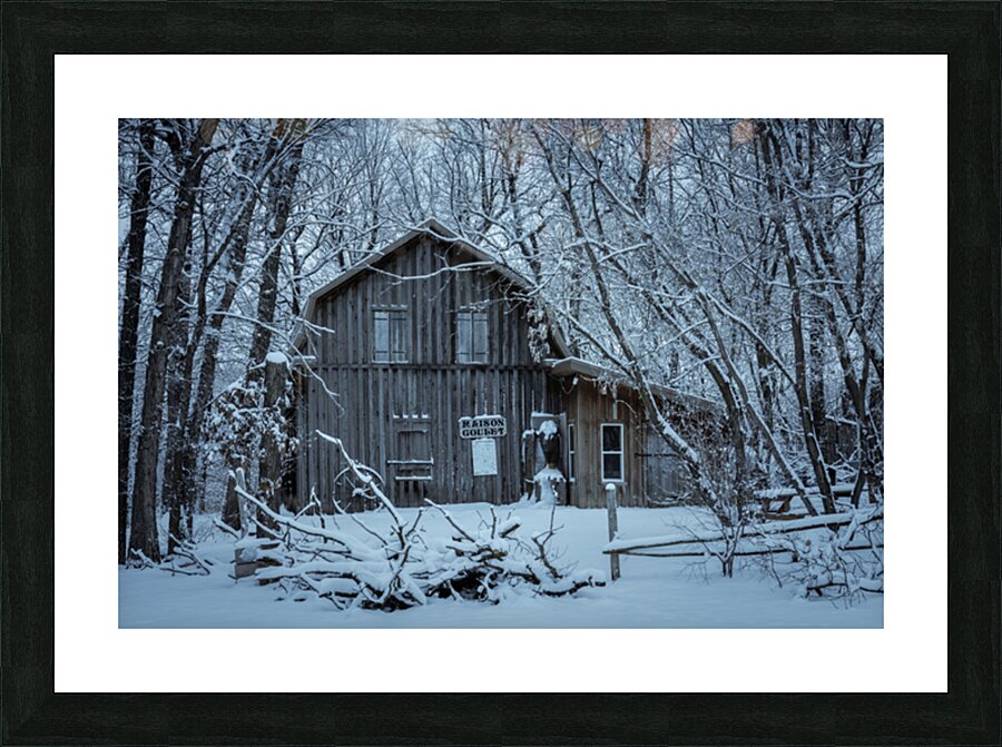 Maison Goulet in First Snow Picture Frame print