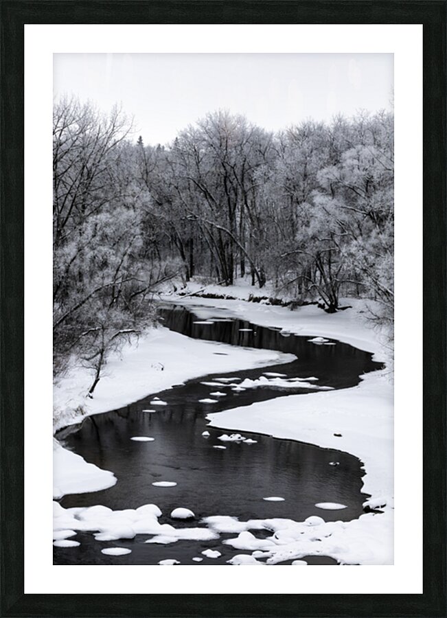 Spillway in Winterfog Picture Frame print