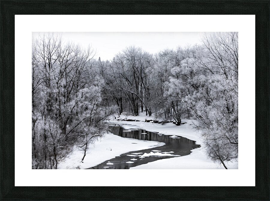 Spillway in Winterfog Picture Frame print