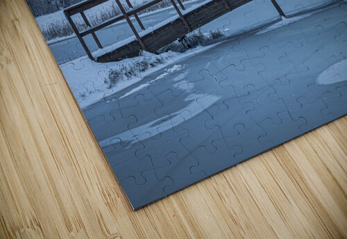 Bridge Over Pond at First Snow Marc Gilbert Photography puzzle