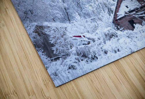 Red Barn Under First Snow Marc Gilbert Photography puzzle