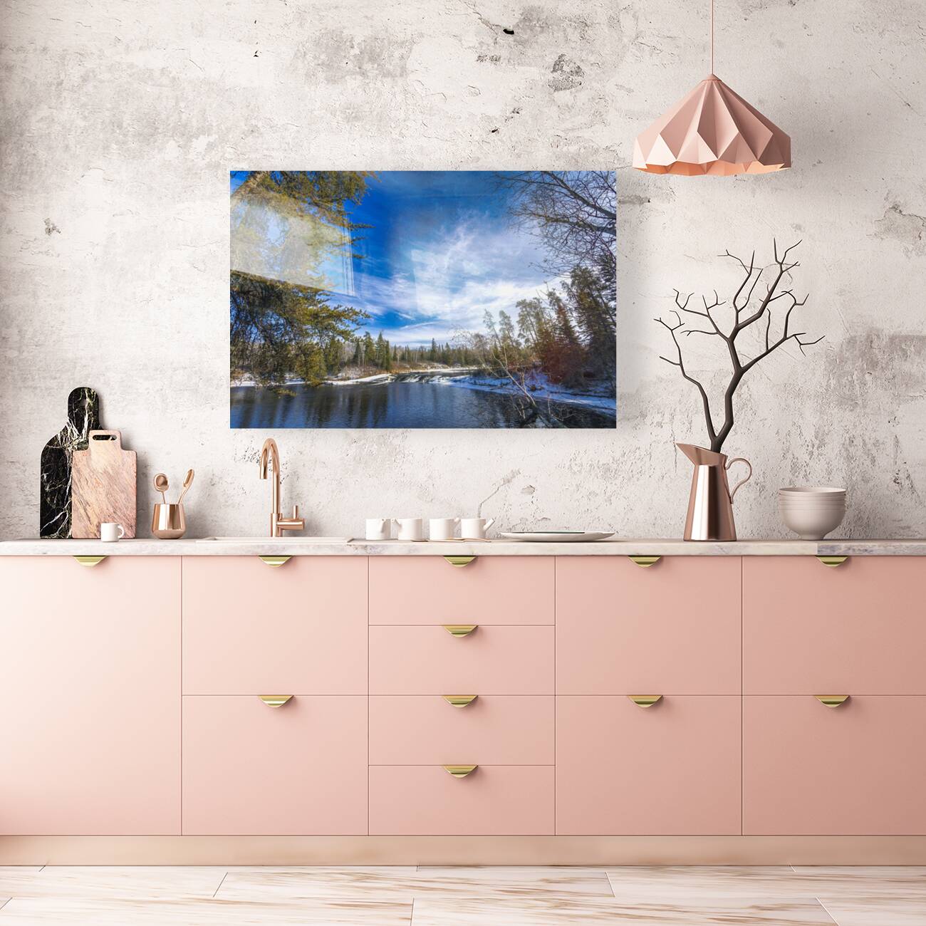 Winter at Pine Point Rapids Reproduction