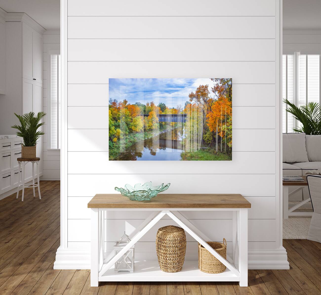 Train Bridge in the Fall Reproduction