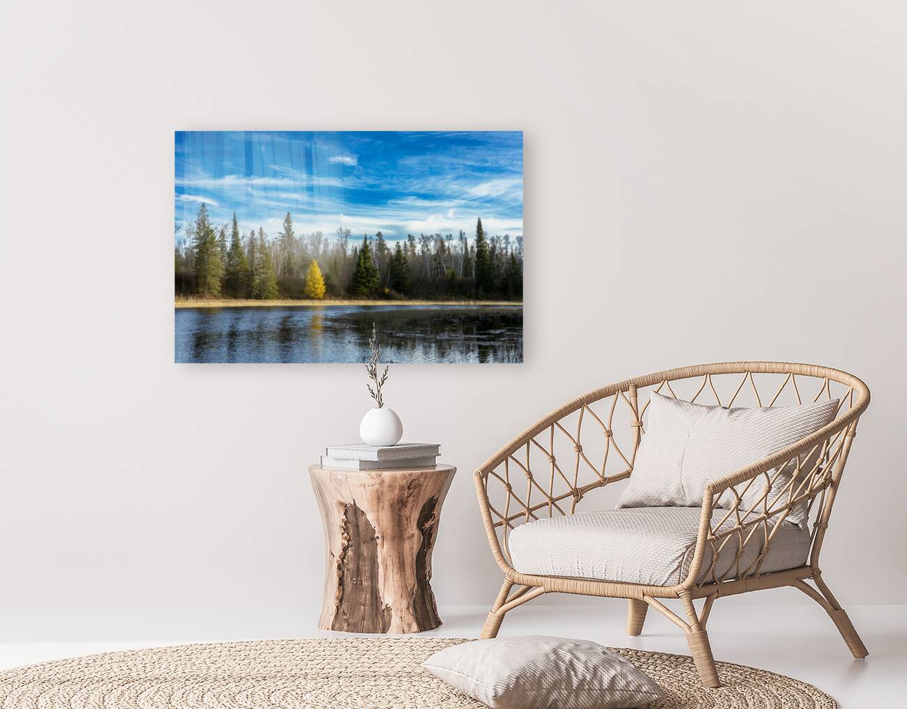 Lone Tamarack Tree Reflection Reproduction