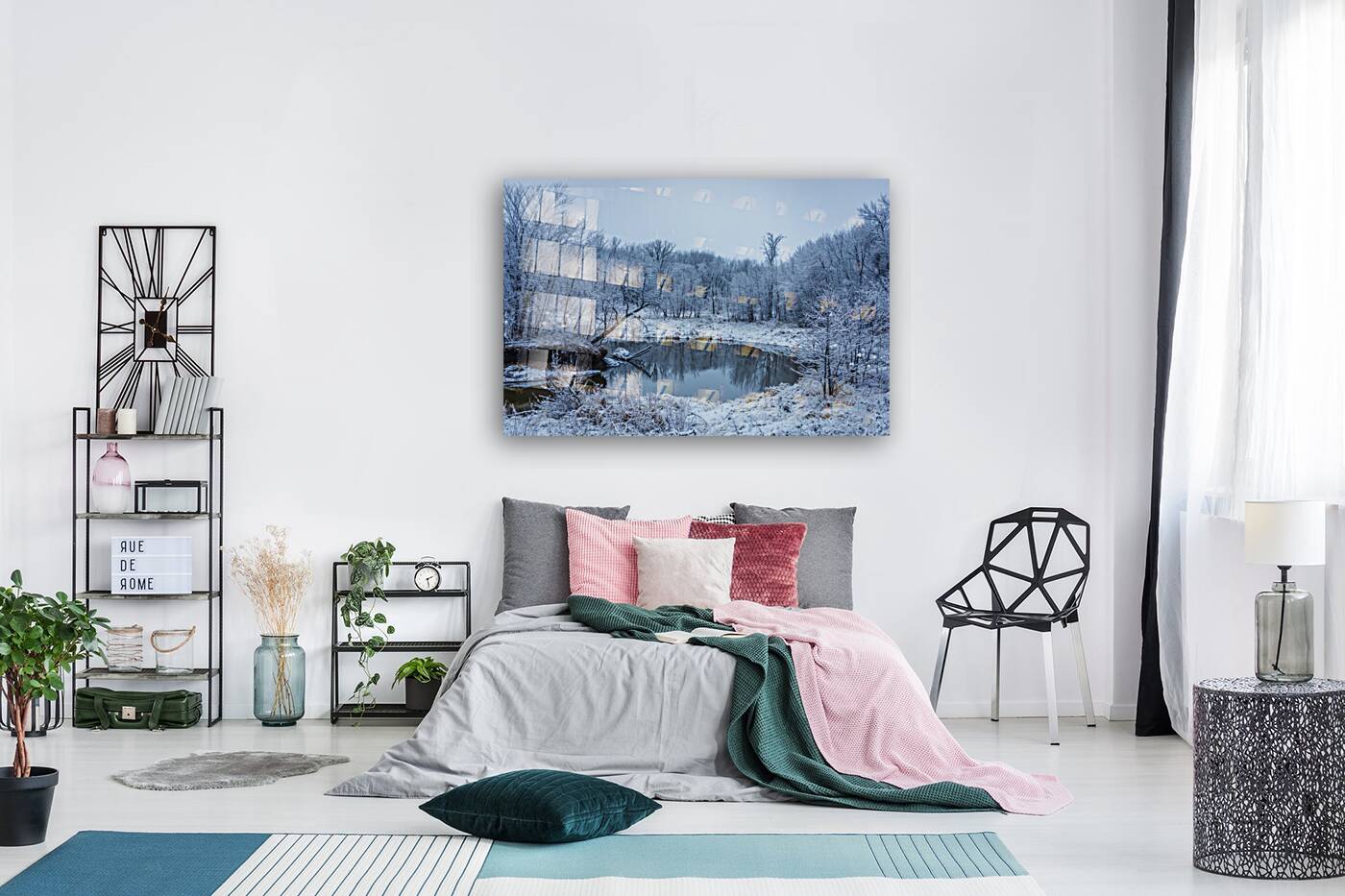 River in First Snowfall Reproduction