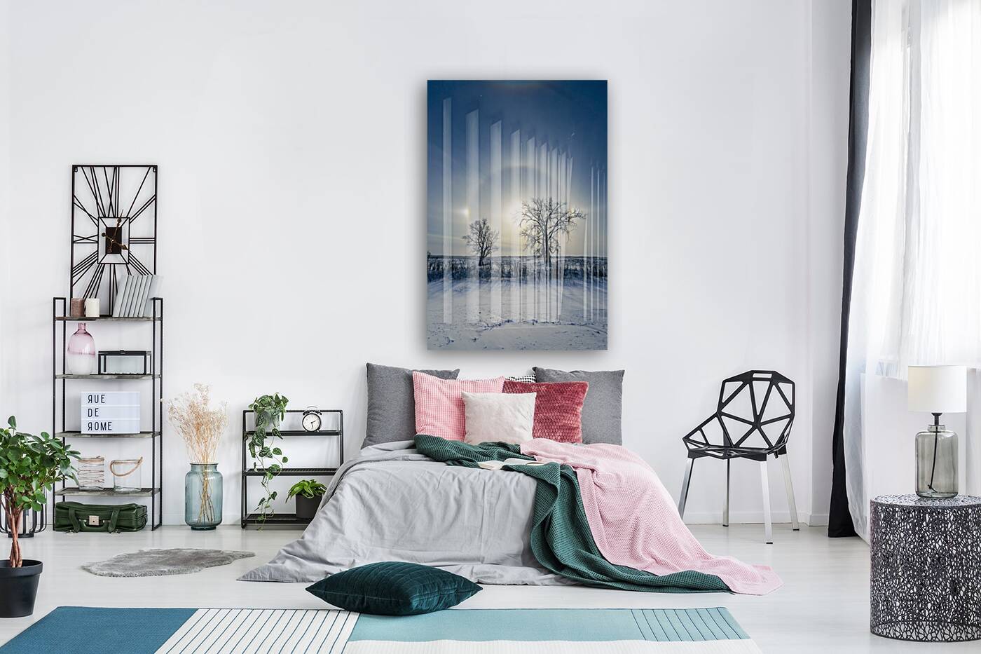 Sundogs Behind Lone Trees Reproduction