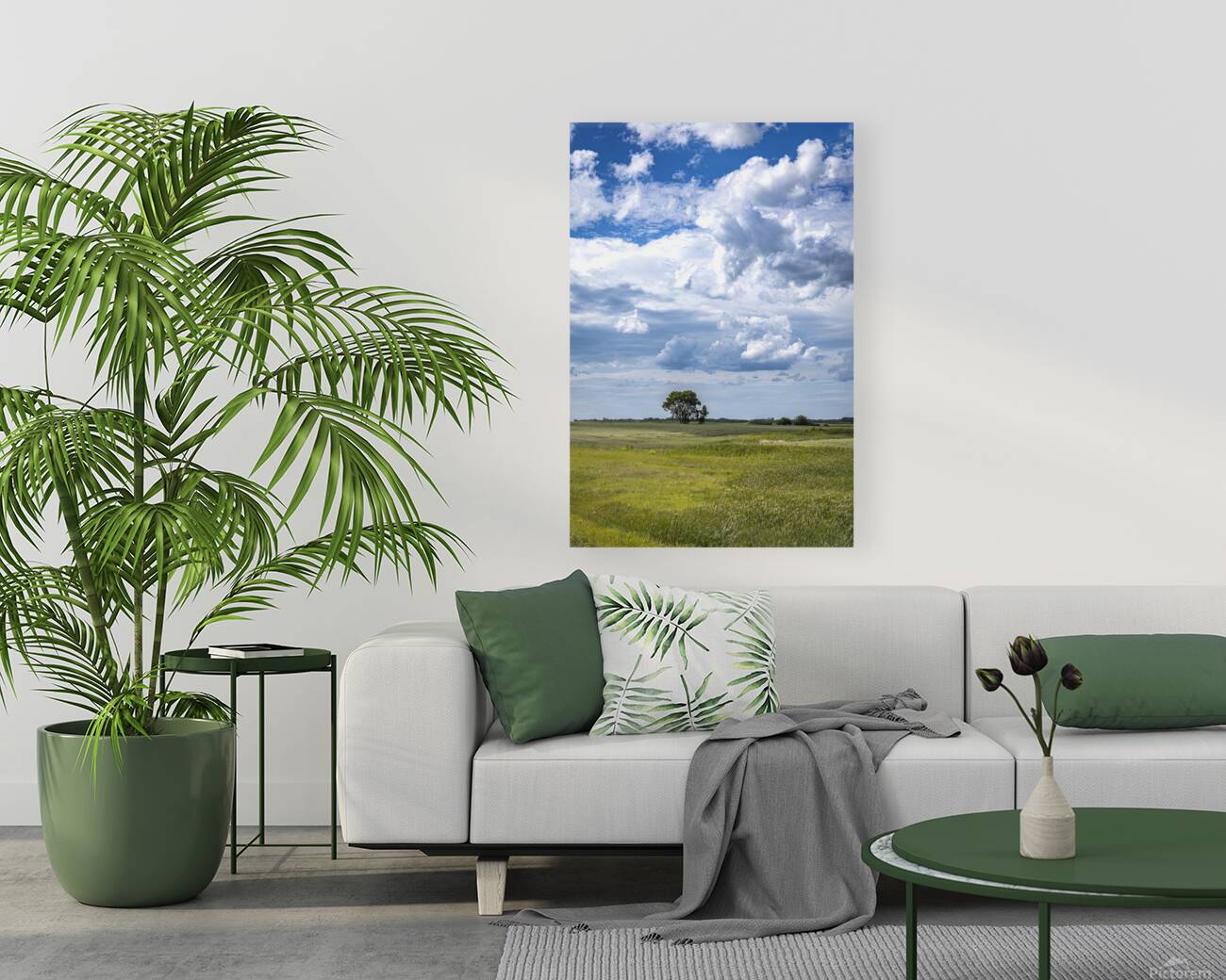 Lone Tree on a Cloudy Day Reproduction