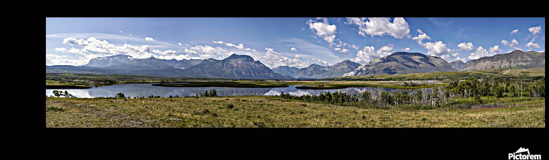 At the Base of the Rockies - Panorama Reproduction