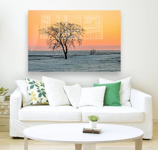 Lone Tree in Pastel Reproduction