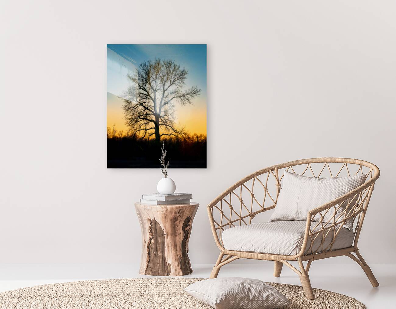 Lone Tree at Dusk Reproduction