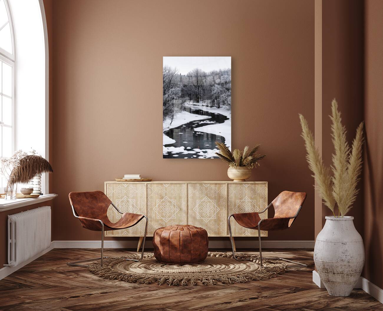 Spillway in Winterfog Reproduction