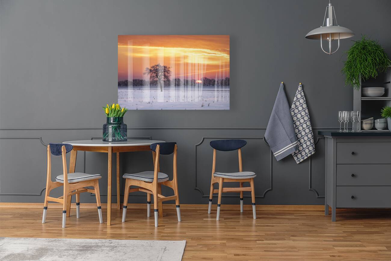 Lone Tree at Sunrise Reproduction